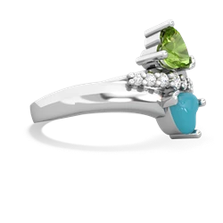 Peridot Heart To Heart 14K White Gold ring R2064