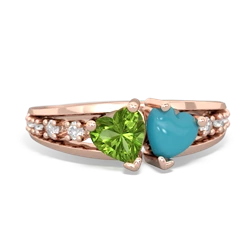 Peridot Heart To Heart 14K Rose Gold ring R3342