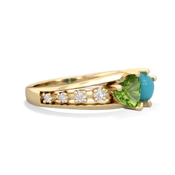 Peridot Heart To Heart 14K Yellow Gold ring R3342