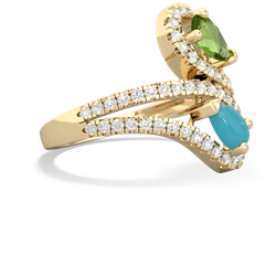 Peridot Diamond Dazzler 14K Yellow Gold ring R3000