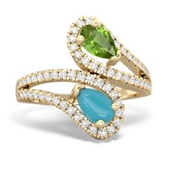 Peridot Diamond Dazzler 14K Yellow Gold ring R3000