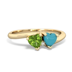 Peridot Sweethearts 14K Yellow Gold ring R5260