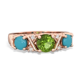 Peridot Hugs And Kisses 14K Rose Gold ring R5016