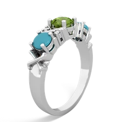 Peridot Hugs And Kisses 14K White Gold ring R5016