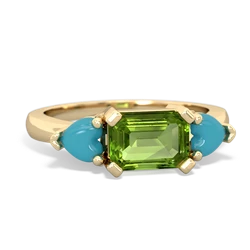 Peridot Three Stone 14K Yellow Gold ring R5235