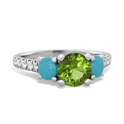 Peridot Pave Trellis 14K White Gold ring R5500