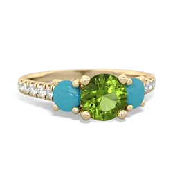 Peridot Pave Trellis 14K Yellow Gold ring R5500