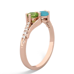 Peridot Infinity Pave Two Stone 14K Rose Gold ring R5285