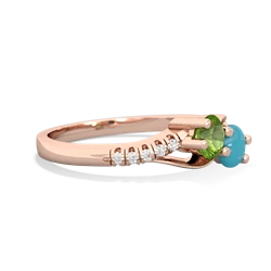 Peridot Infinity Pave Two Stone 14K Rose Gold ring R5285