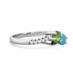 Peridot Infinity Pave Two Stone 14K White Gold ring R5285