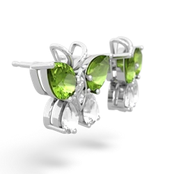 Peridot Butterfly 14K White Gold earrings E2215
