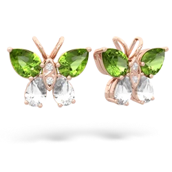 Peridot Butterfly 14K Rose Gold earrings E2215