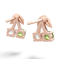 Peridot Sweet Cherries 14K Rose Gold earrings E7001