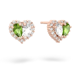 Peridot Halo 14K Rose Gold earrings E7008