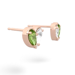 Peridot 'Our Heart' 14K Rose Gold earrings E5072