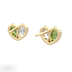 Peridot 'Our Heart' 14K Yellow Gold earrings E5072