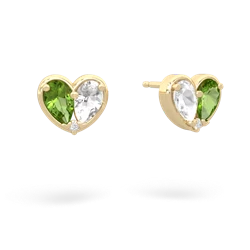 Peridot 'Our Heart' 14K Yellow Gold earrings E5072