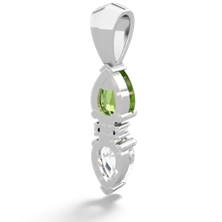 Peridot Bowtie Drop 14K White Gold pendant P0865