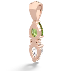 Peridot Bowtie Drop 14K Rose Gold pendant P0865