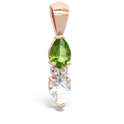 Peridot Bowtie Drop 14K Rose Gold pendant P0865
