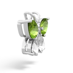 Peridot Butterfly 14K White Gold pendant P2215