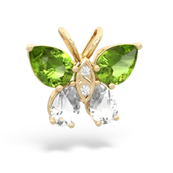 Peridot Butterfly 14K Yellow Gold pendant P2215