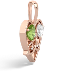 Peridot Celtic Trinity Heart 14K Rose Gold pendant P5331