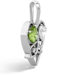 Peridot Celtic Trinity Heart 14K White Gold pendant P5331