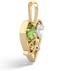 Peridot Celtic Trinity Heart 14K Yellow Gold pendant P5331