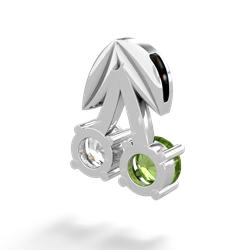 Peridot Sweet Cherries 14K White Gold pendant P7001