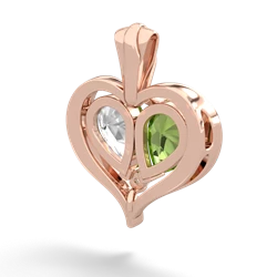 Peridot Two Become One 14K Rose Gold pendant P5330