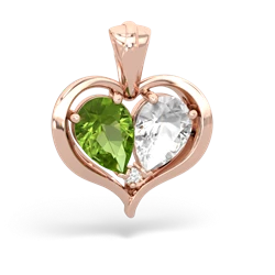 Peridot Two Become One 14K Rose Gold pendant P5330