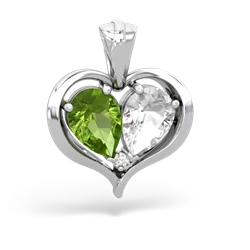 Peridot Two Become One 14K White Gold pendant P5330