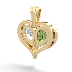 Peridot Two Become One 14K Yellow Gold pendant P5330