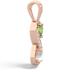 Peridot Diamond Infinity 14K Rose Gold pendant P5390