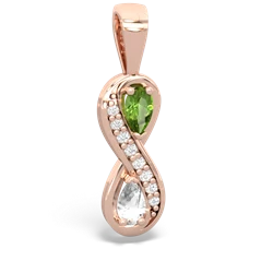 Peridot Diamond Infinity 14K Rose Gold pendant P5390