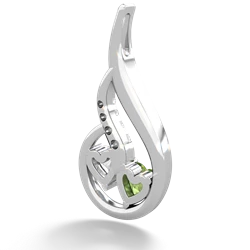 Peridot Keepsake Curves 14K White Gold pendant P5450