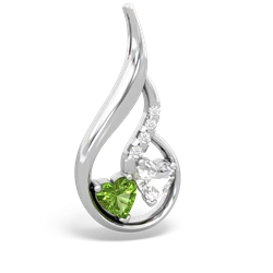 Peridot Keepsake Curves 14K White Gold pendant P5450