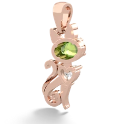 Peridot Kitten 14K Rose Gold pendant P5780