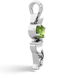 Peridot Kitten 14K White Gold pendant P5780