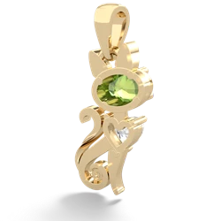 Peridot Kitten 14K Yellow Gold pendant P5780