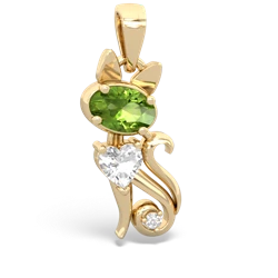 Peridot Kitten 14K Yellow Gold pendant P5780