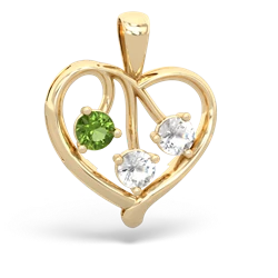 Peridot Glowing Heart 14K Yellow Gold pendant P2233