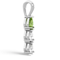 Peridot Dew Drops 14K White Gold pendant P2251