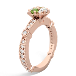 Peridot Sparkling Tiara Cluster 14K Rose Gold ring R26293RD