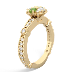 Peridot Sparkling Tiara Cluster 14K Yellow Gold ring R26293RD