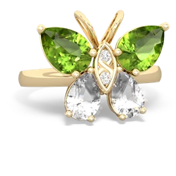 Peridot Butterfly 14K Yellow Gold ring R2215