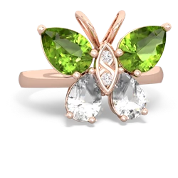 Peridot Butterfly 14K Rose Gold ring R2215