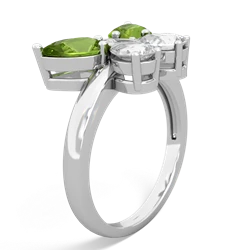 Peridot Butterfly 14K White Gold ring R2215