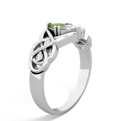 Peridot Keepsake Celtic Knot 14K White Gold ring R5300